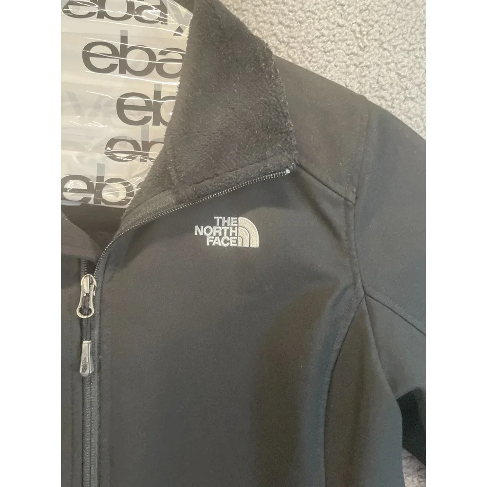 The North Face Jacket Mens  Large Black White Logo Hiking Outdoors Zip‎
